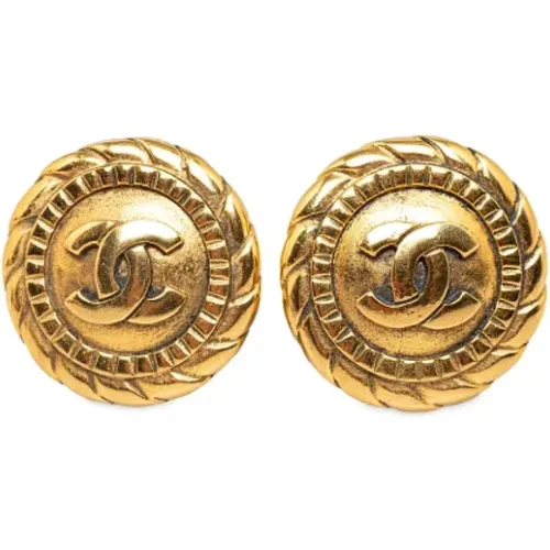 Pre-owned Jewellery, female, , Size: ONE SIZE Pre-owned Gold earrings - Chanel Vintage - Modalova