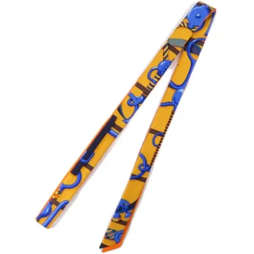Gebrauchter Blauer Seiden Hermès Schal - Hermès Vintage - Modalova