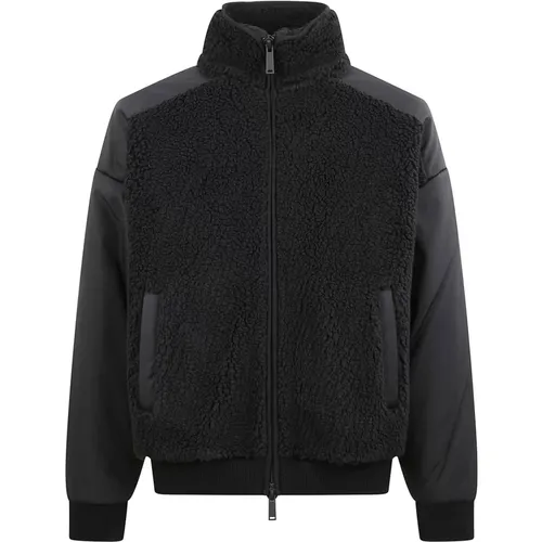 Winter Jackets, male, , Size: M Teddy Effect High Neck Jacket - Dsquared2 - Modalova