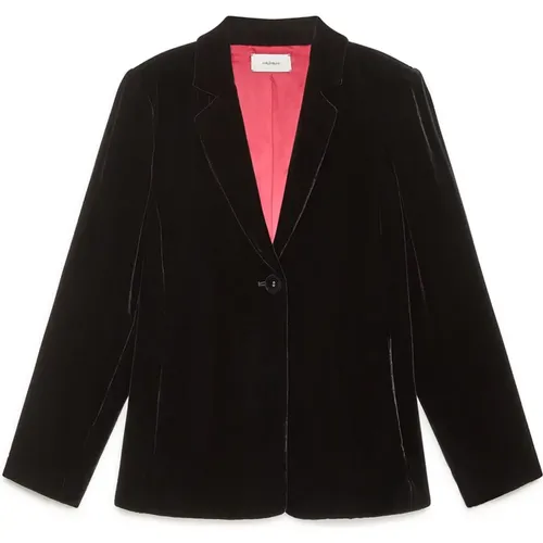 Blazers, female, , Size: XL Fluid Velvet Jacket - Maliparmi - Modalova