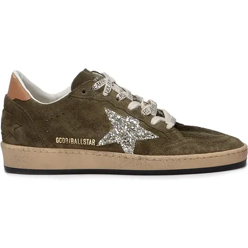 Suede Sneakers with Glittered Star , female, Sizes: 7 UK, 2 UK, 6 UK - Golden Goose - Modalova