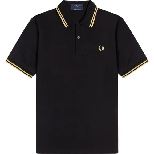 Polo Shirts, male, , Size: S Double Stripe Polo Made In England - Fred Perry - Modalova