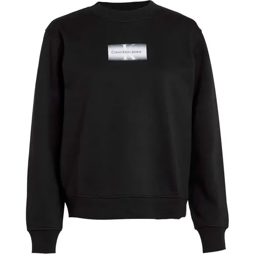 Faded Monologue Sweatshirt Schwarz Logo , Damen, Größe: XS - Calvin Klein Jeans - Modalova