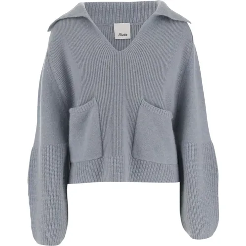 Weicher Cashmere V-Ausschnitt Pullover mit Taschen , Damen, Größe: XS - allude - Modalova