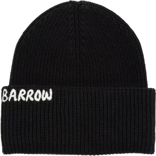 Beanies, male, , Size: ONE SIZE Plain Beanie with Logo Embroideries - Barrow - Modalova