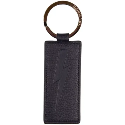 Keyrings, male, , Size: ONE SIZE Leather Keychain Accessories - Neil Barrett - Modalova