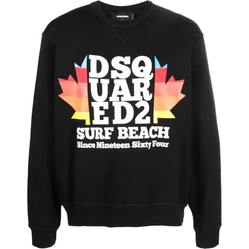 Langarm-Sweatshirt mit Grafikdruck , Herren, Größe: M - Dsquared2 - Modalova