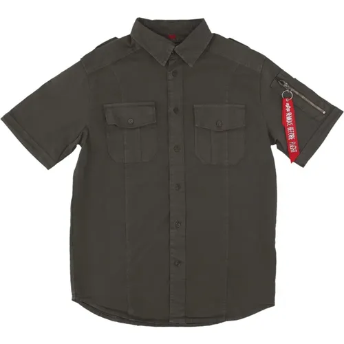 Short Sleeve Shirts , Herren, Größe: M - alpha industries - Modalova