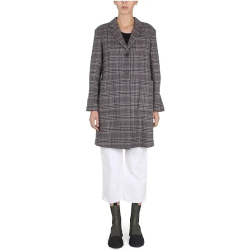 Houndstooth Single-Breasted Coat - Aspesi - Modalova