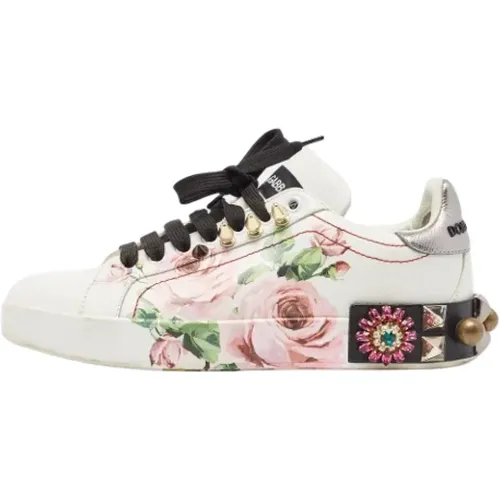 Pre-owned Sneakers, female, , Size: 7 US Pre-owned Leather sneakers - Dolce & Gabbana Pre-owned - Modalova