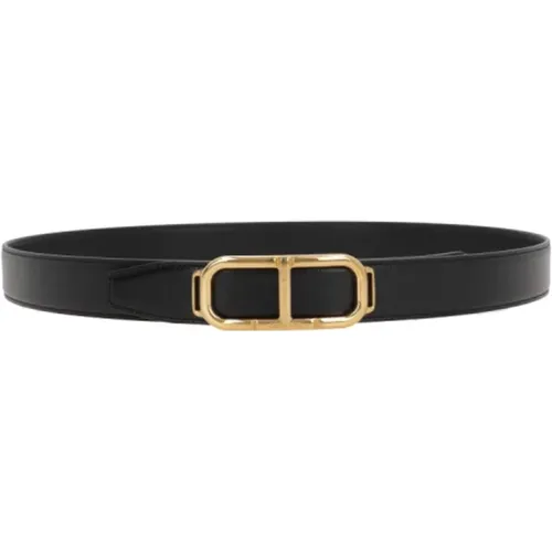 Belts, male, , Size: 100 CM Leather T-Buckle Belt - Tom Ford - Modalova