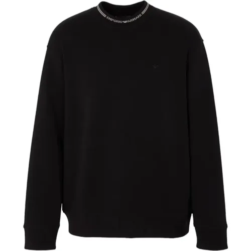 Schwarzer Hals Sweatshirt Herbst/Winter 2023/2024 , Herren, Größe: XL - Emporio Armani - Modalova