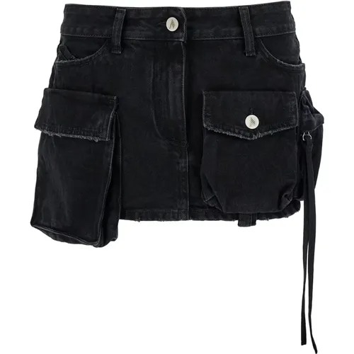 Denim Mini-Skirt with Cargo Pockets , female, Sizes: W26, W25, W27, W28 - The Attico - Modalova