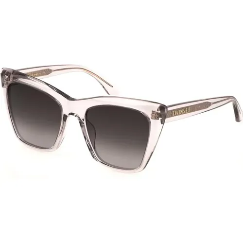 Rosa Transparente Sonnenbrille mit Braunen Gläsern - Twinset - Modalova