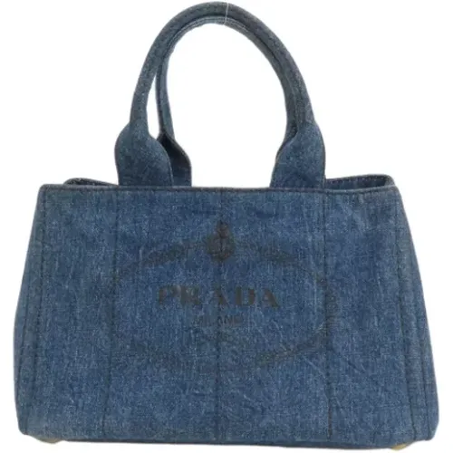 Pre-owned Tote Bags, female, , Size: ONE SIZE Pre-owned Denim totes - Prada Vintage - Modalova