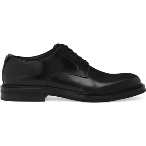 Schwarze flache Schuhe Eleganter Stil , Herren, Größe: 44 EU - Dolce & Gabbana - Modalova