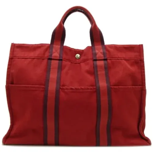 Pre-owned Tote Bags, female, , Size: ONE SIZE Pre-owned Canvas handbags - Hermès Vintage - Modalova