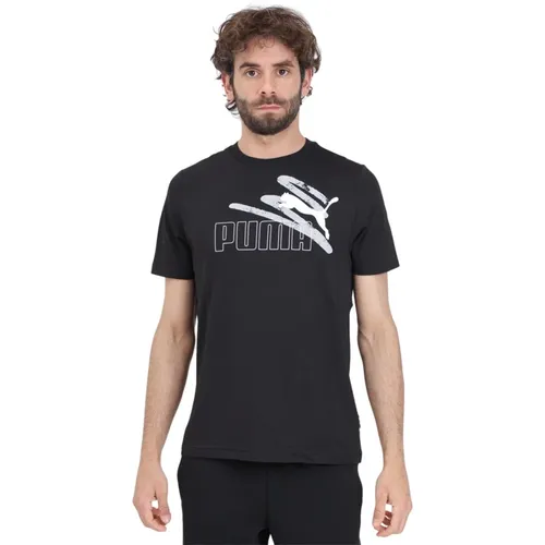 Sportliches Schwarzes T-Shirt mit Logo-Druck - Puma - Modalova