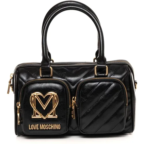 Handbags, female, , Size: ONE SIZE Stylish Box Bag with Zip Fastening - Love Moschino - Modalova