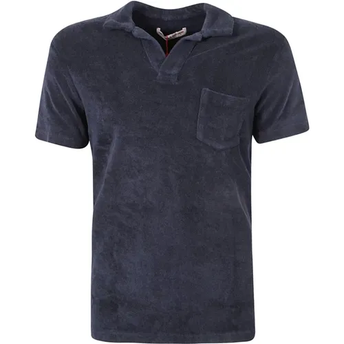 Blaues Terry Cotton Polo Shirt - Orlebar Brown - Modalova