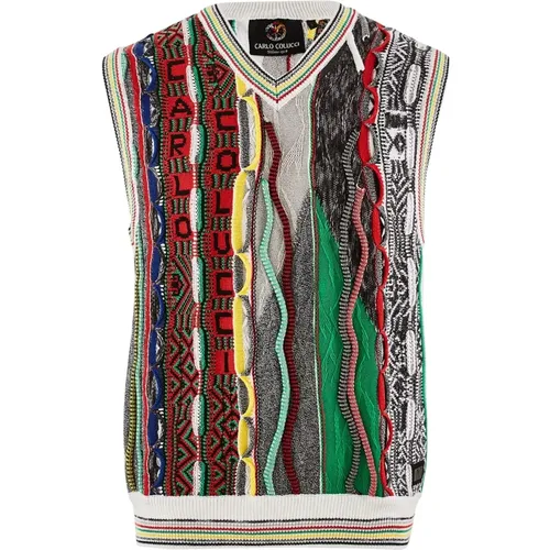 Daccordo V-Neck Sleeveless Knitwear , male, Sizes: 2XL, M, L, XL, S - carlo colucci - Modalova