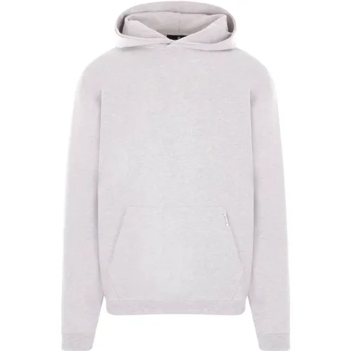 Hoodies, male, , Size: S Grey Melange Hoodie with Ribbed Details - Represent - Modalova