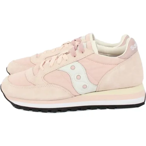 Sneakers, female, , Size: 7 US Peach/White Jazz Triple Sneakers for Women - Saucony - Modalova