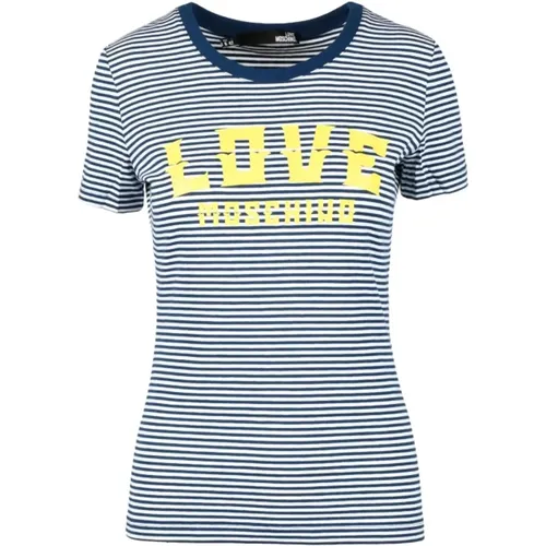 T-Shirts, female, , Size: S Cotton Elastane T-shirt - Love Moschino - Modalova