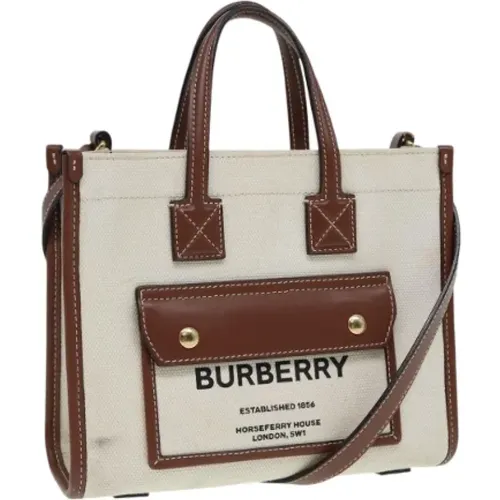 Pre-owned Tote Bags, female, , Size: ONE SIZE Pre-owned Canvas handbags - Burberry Vintage - Modalova