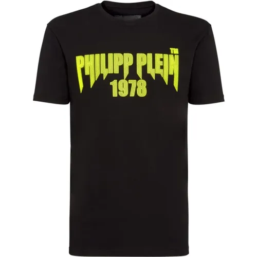 Einzigartiges Rundhals T-Shirt Gelb , Herren, Größe: XL - Philipp Plein - Modalova