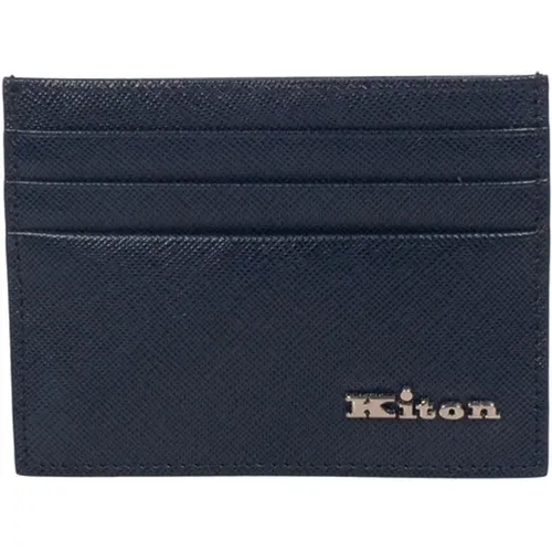 Wallets & Cardholders, male, , Size: ONE SIZE Leather Credit Card Holder - Kiton - Modalova