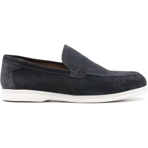 Blaue Leder Loafers Casual Flats , Herren, Größe: 42 EU - Doucal's - Modalova