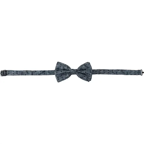 Blaue Seidenverstellbare Hals-Papillon-Schleife - Dolce & Gabbana - Modalova