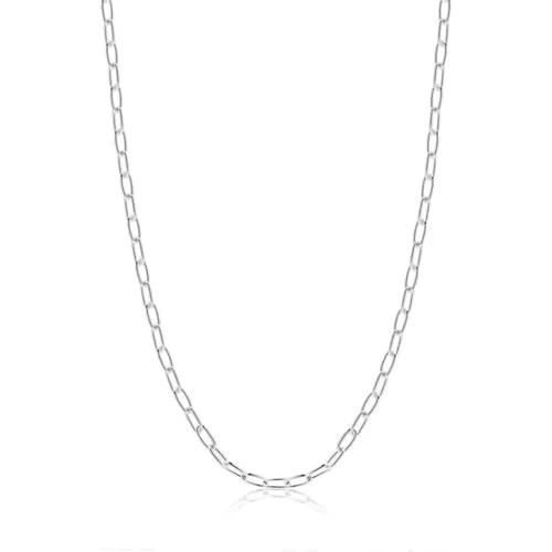 Sterling Silver Thin Paperclip Chain , Herren, Größe: ONE Size - Nialaya - Modalova