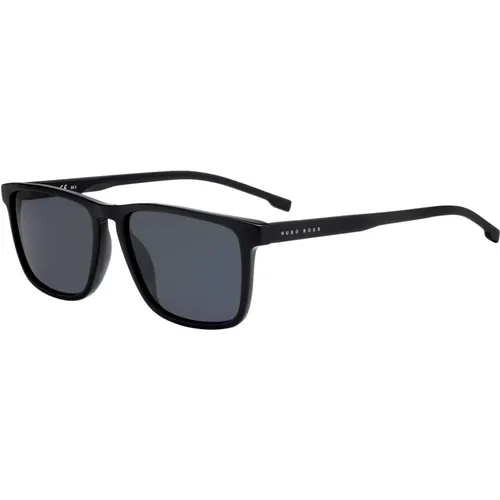 Schwarze/Graue Blaue Acetat Sonnenbrille - Hugo Boss - Modalova