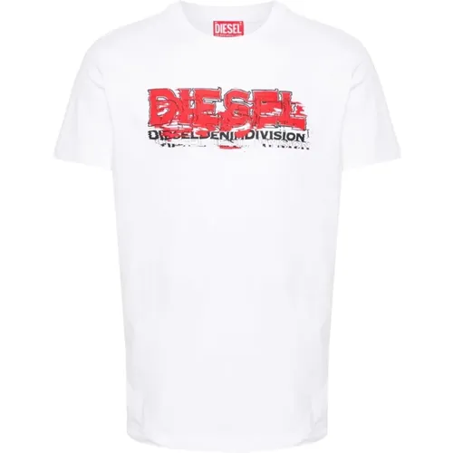 Weiße T-Shirts und Polos , Herren, Größe: L - Diesel - Modalova