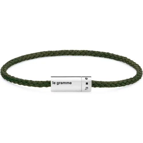 Bracelets, unisex, , Size: S Nato khaki cable bracelet - Le Gramme - Modalova