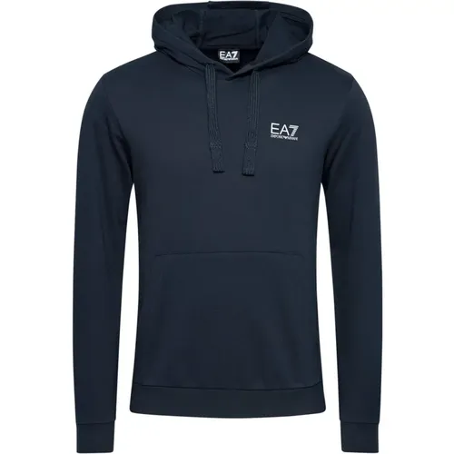 Cotton Hooded Sweatshirt - Ea7 , male, Sizes: M, L, XS, 2XL, XL - Emporio Armani EA7 - Modalova