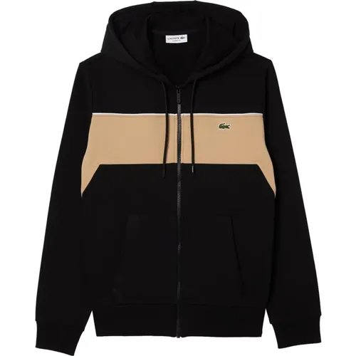 Zip-throughs, male, , Size: S Men's Color Block Zip Hoodie - Lacoste - Modalova