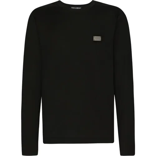 Schwarzes DG Essentials T-Shirt , Herren, Größe: L - Dolce & Gabbana - Modalova