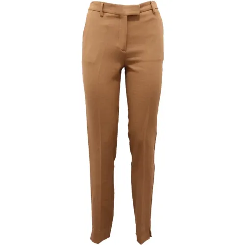 Slim-fit Trousers, female, , Size: S Viscose/Wool Trouser in Camel - Mauro Grifoni - Modalova