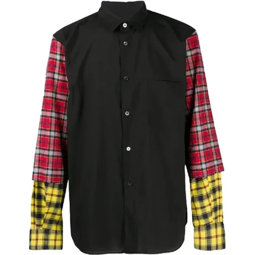 Casual Shirts, male, , Size: S Checked Sleeve Shirt Flannel Effect - Comme des Garçons - Modalova