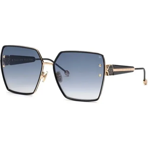 Rose Gold Blue Gradient Sunglasses , female, Sizes: 64 MM - Philipp Plein - Modalova