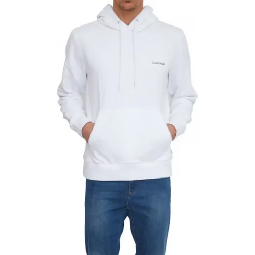 Hoodies, male, , Size: L Men's Hooded Logo Sweatshirt - Calvin Klein - Modalova