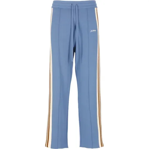 Blaue Viskose-Sweatpants mit elastischem Bund , Herren, Größe: L - Autry - Modalova