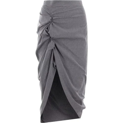 Gingham Midi Skirt with Asymmetric Hem , female, Sizes: S - Vivienne Westwood - Modalova