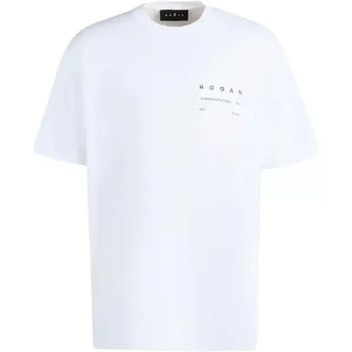 Weiße T-Shirt und Polo Kollektion , Damen, Größe: M - Hogan - Modalova