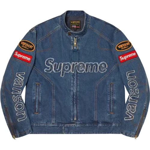 Blaue Cordura Denim Jacke Limited Edition - Supreme - Modalova