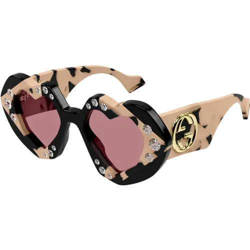 Gold/Grey Sunglasses , female, Sizes: 48 MM - Gucci - Modalova