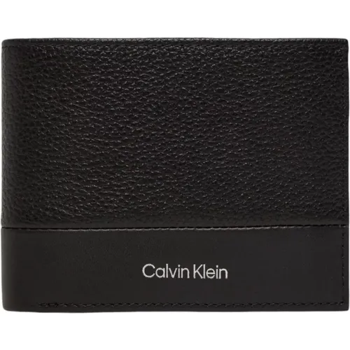 Wallets & Cardholders, male, , Size: ONE SIZE Leather Plain Men's Wallet - Calvin Klein - Modalova